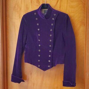 Lucky Brand Purple Velvet Military/Boho/Steampunk Jacket - Size M
